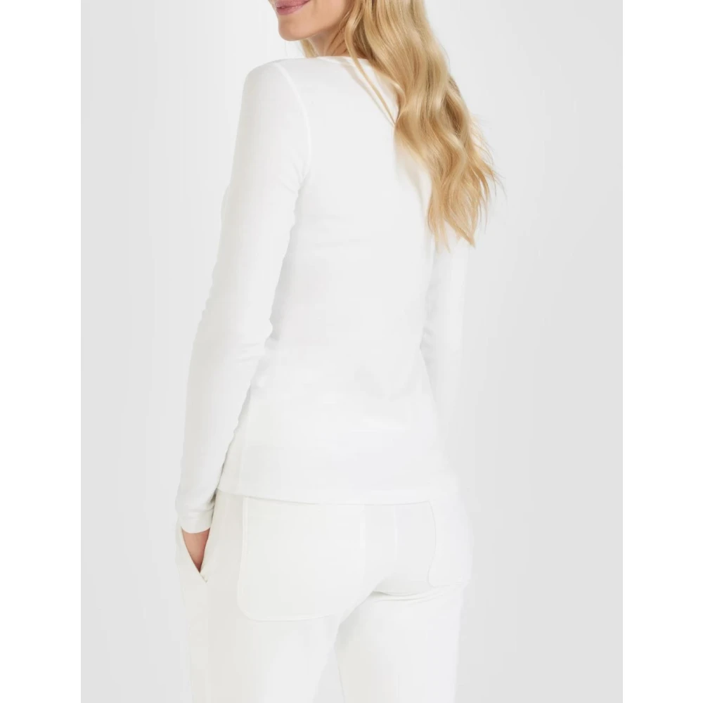 Juvia Lange Mouw Modal Katoen T-shirt White Dames