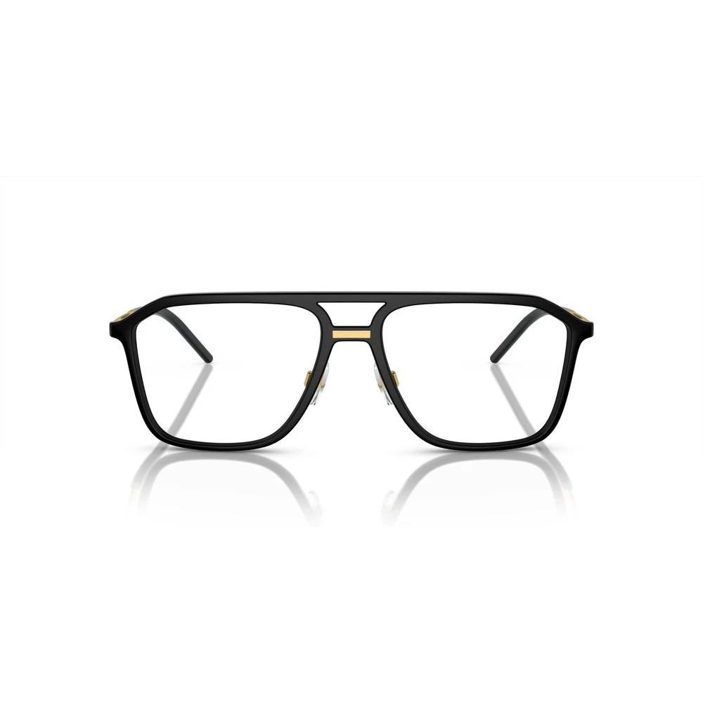 Dolce & Gabbana Geometrische zwarte bril met subtiele lijnen Black Heren