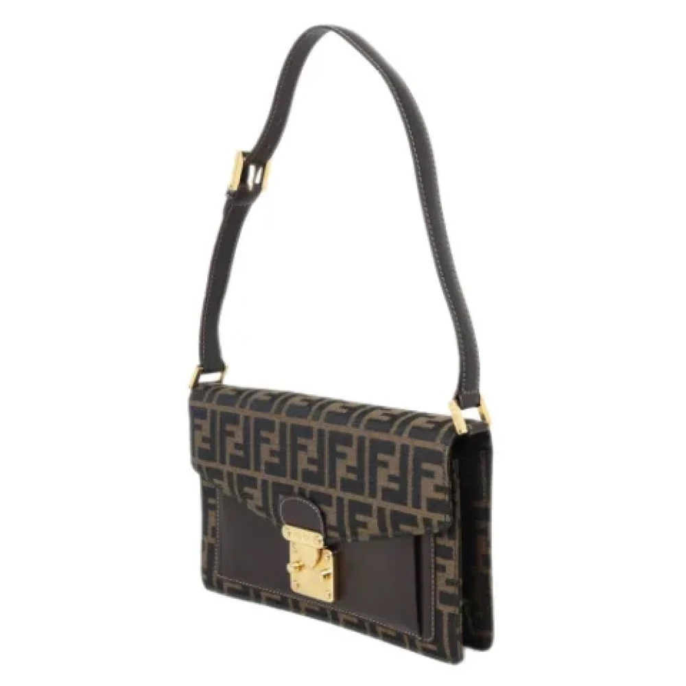 Fendi Vintage Pre-owned Canvas shoulder-bags Brown Dames