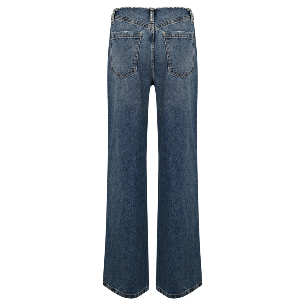Blugirl Wijde Pijp Katoen Denim Jeans Blue Dames