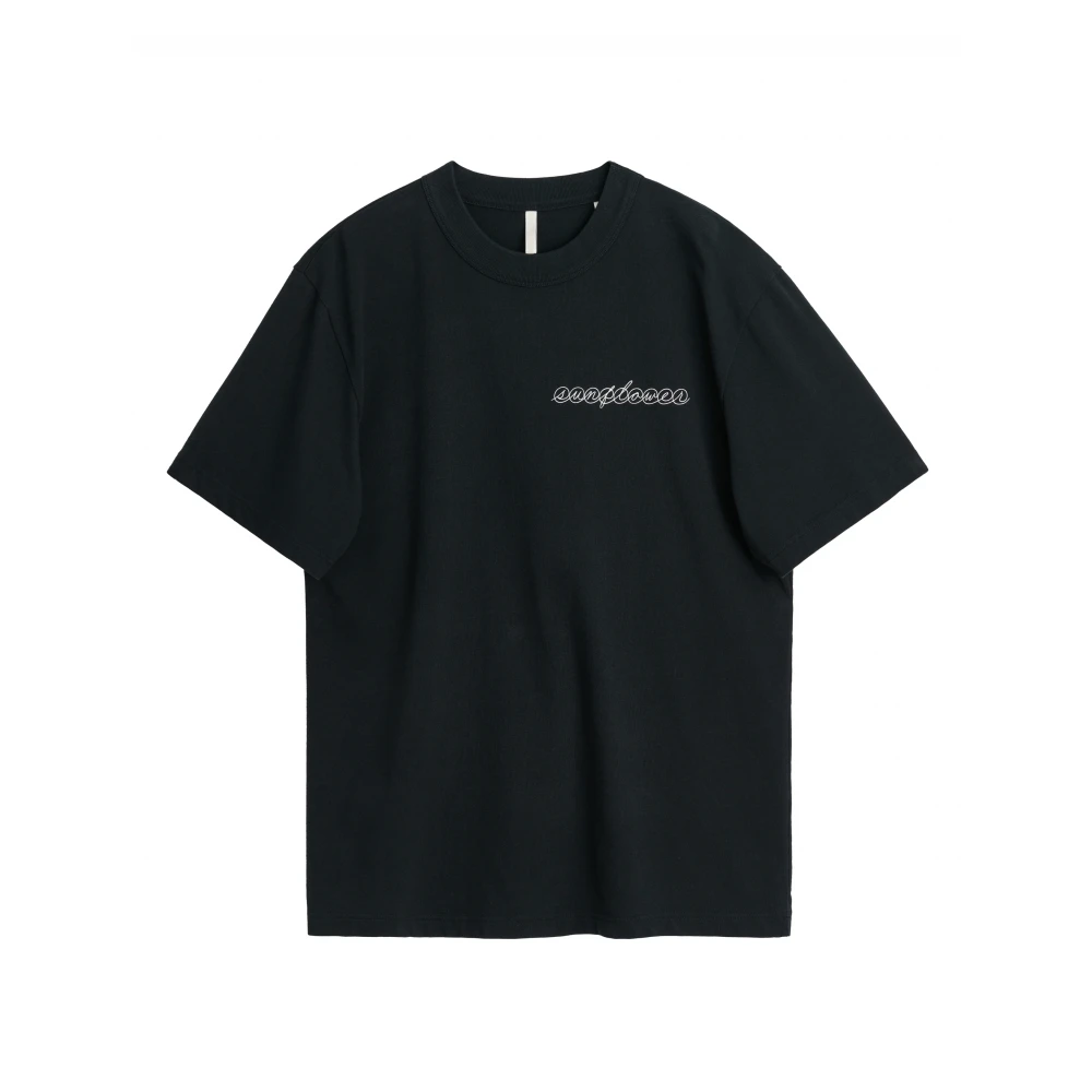 Sunflower Zwart Logo Print T-Shirt Black Heren
