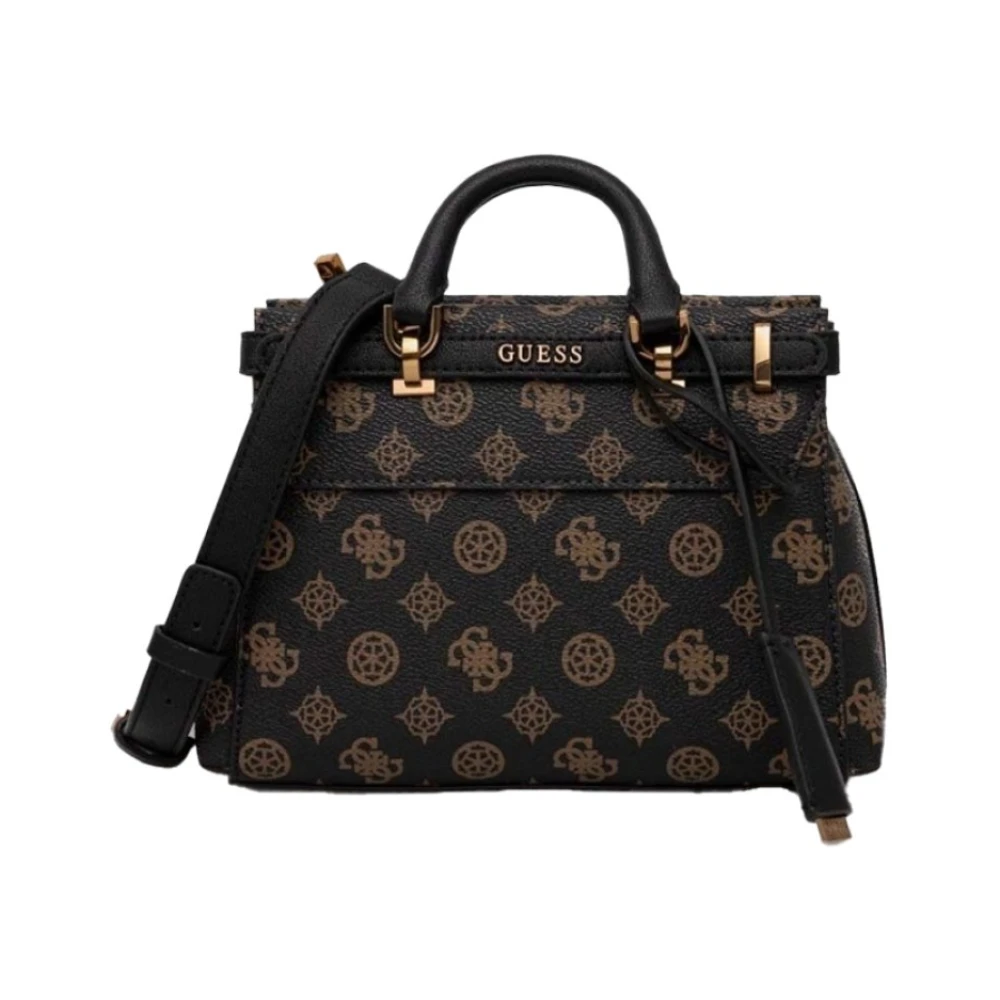 Guess Monogram Schoudertas Bruin Logo Brown Dames