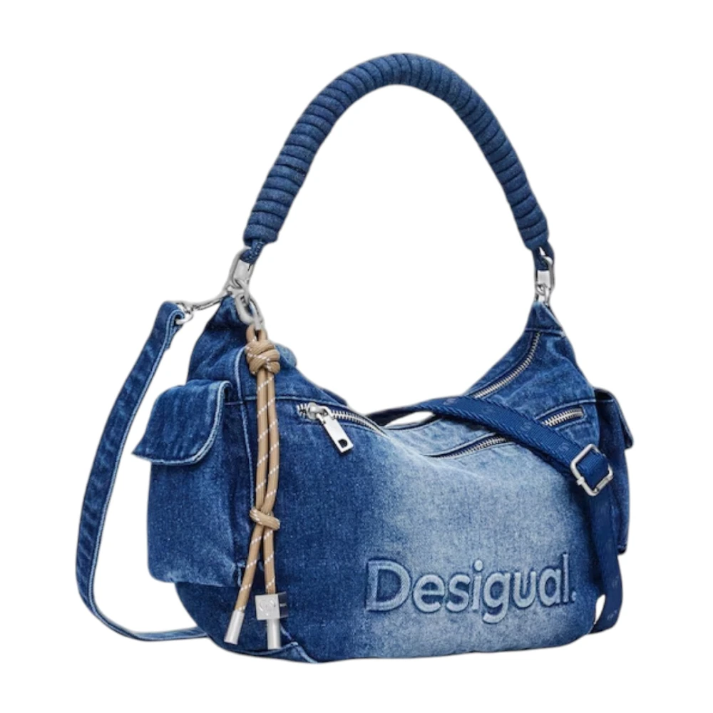 Desigual Vår/Sommar Kvinnors Bomull Väskor Kollektion Blue, Dam