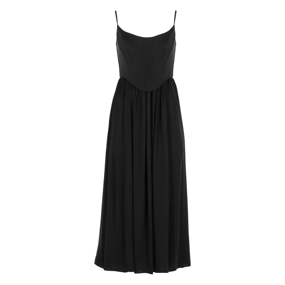 Zimmermann Zwarte zijden jurk met wijde hals Black Dames