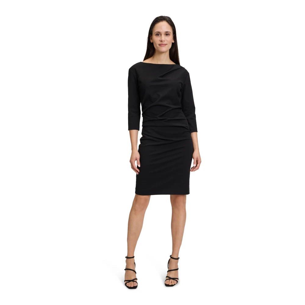 Betty & Co Elegante Jersey Jurk met 3 4 Mouwen Black Dames