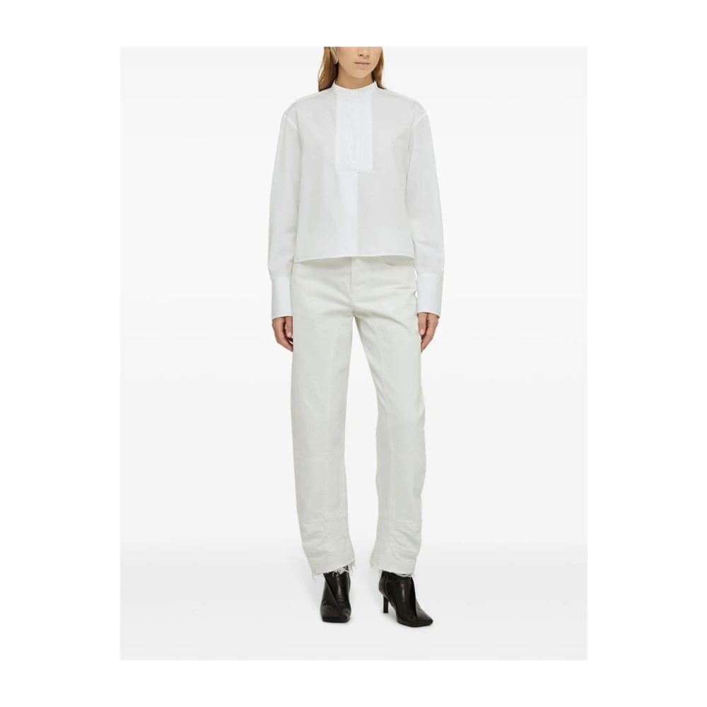 Jil Sander Witte Mao Kraag Shirt Donderdag Stijl White Dames