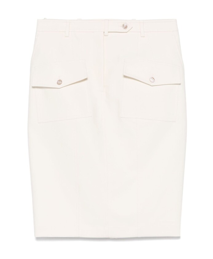 white-skirt-with-rear-slit