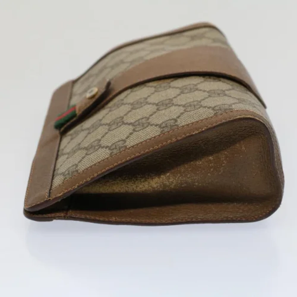 Gucci Vintage Pre-owned Canvas clutches Beige Dames