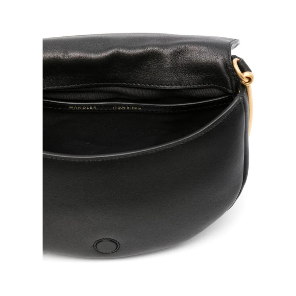 Wandler Zwarte Korrelige Leren Schoudertas Black Dames