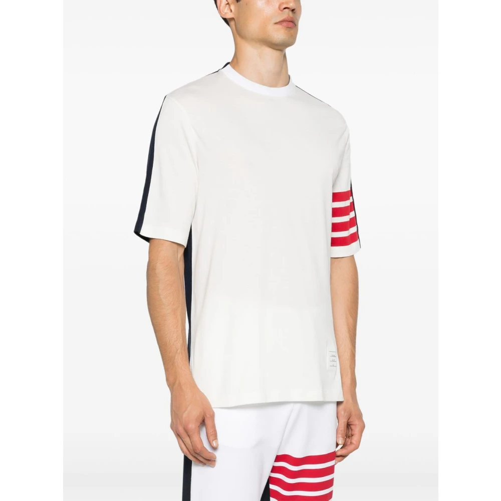 Thom Browne Gestreepte Crew Neck T-shirts en Polos White Heren