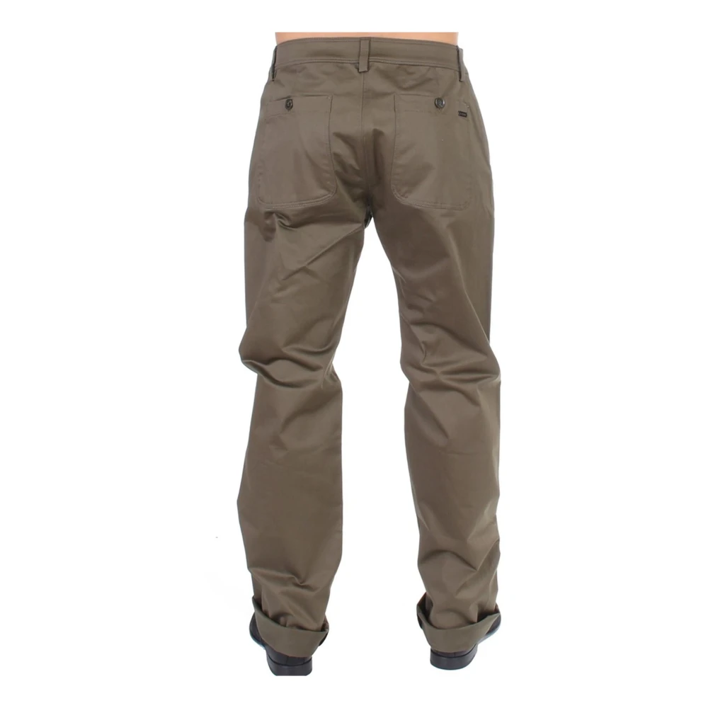 Gianfranco Ferré Groene Katoenen Stretch Logo Broek Green Heren