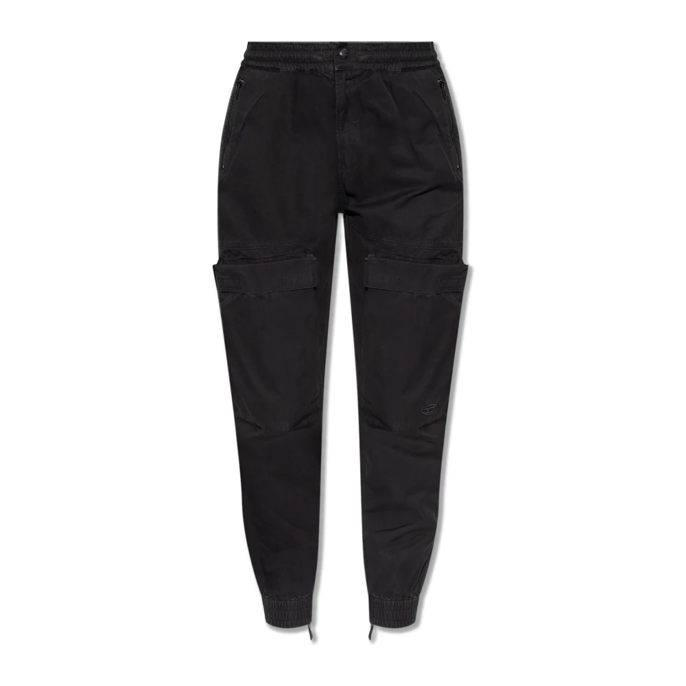 Diesel Kvinno Svart Byxor Dam, Xs, Bomull, P-Ride-Q3 Byxor