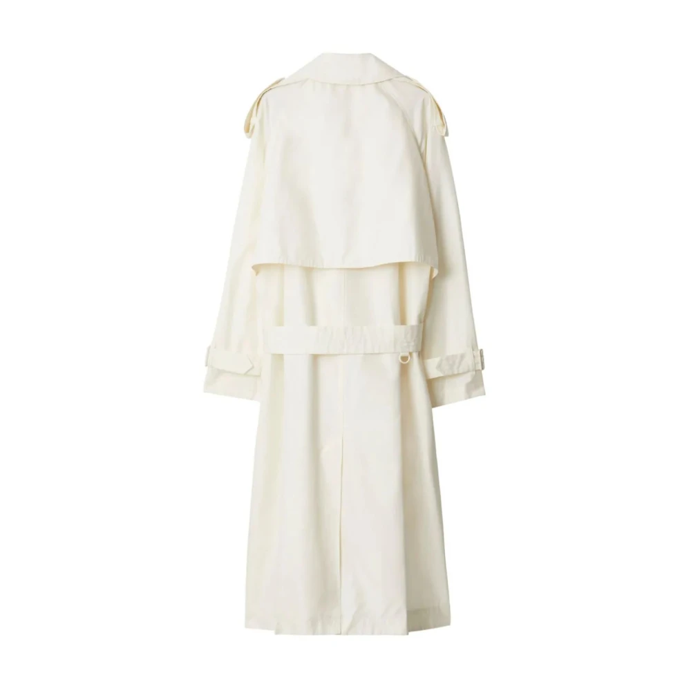 Burberry Graan Gabardine Trench Coat White Dames