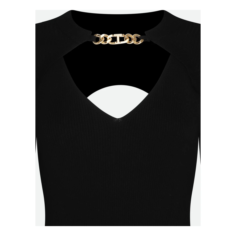 Twinset Zwart Gebreide Jurk en Vest Set Black Dames