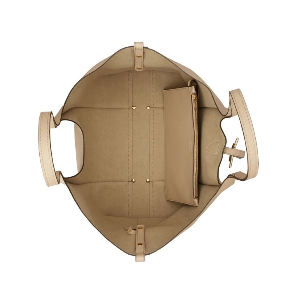TOD'S Korrelig Beige Leren Tote Tas Beige Dames