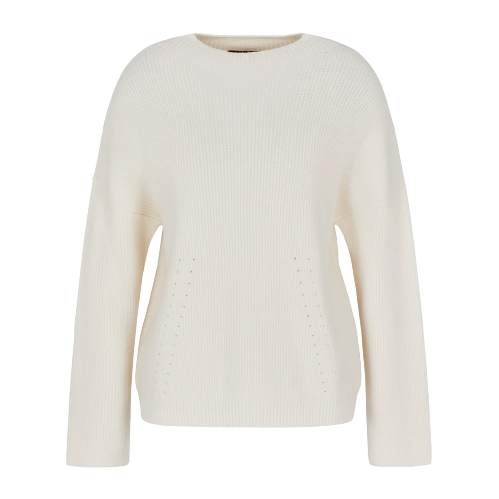 Armani Exchange Women's White Mock Neck Jumper - Round-Neck Knitwear - Xs - Knitwear