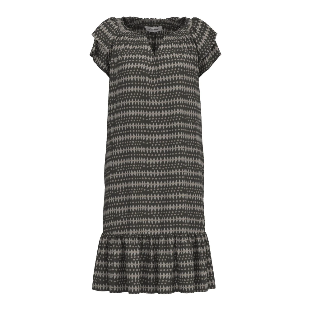 Co'couture Multicolor Short Dresses, Female, Xl, Sunrise Crop Dress - Mocca