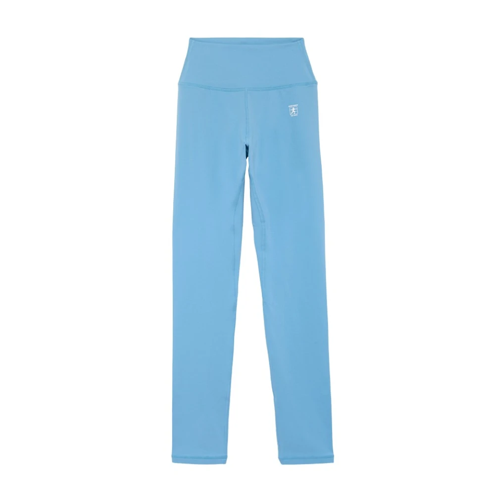 Sporty & Rich Leggings in effen kleur stof met hoge elastische taille Blue Dames