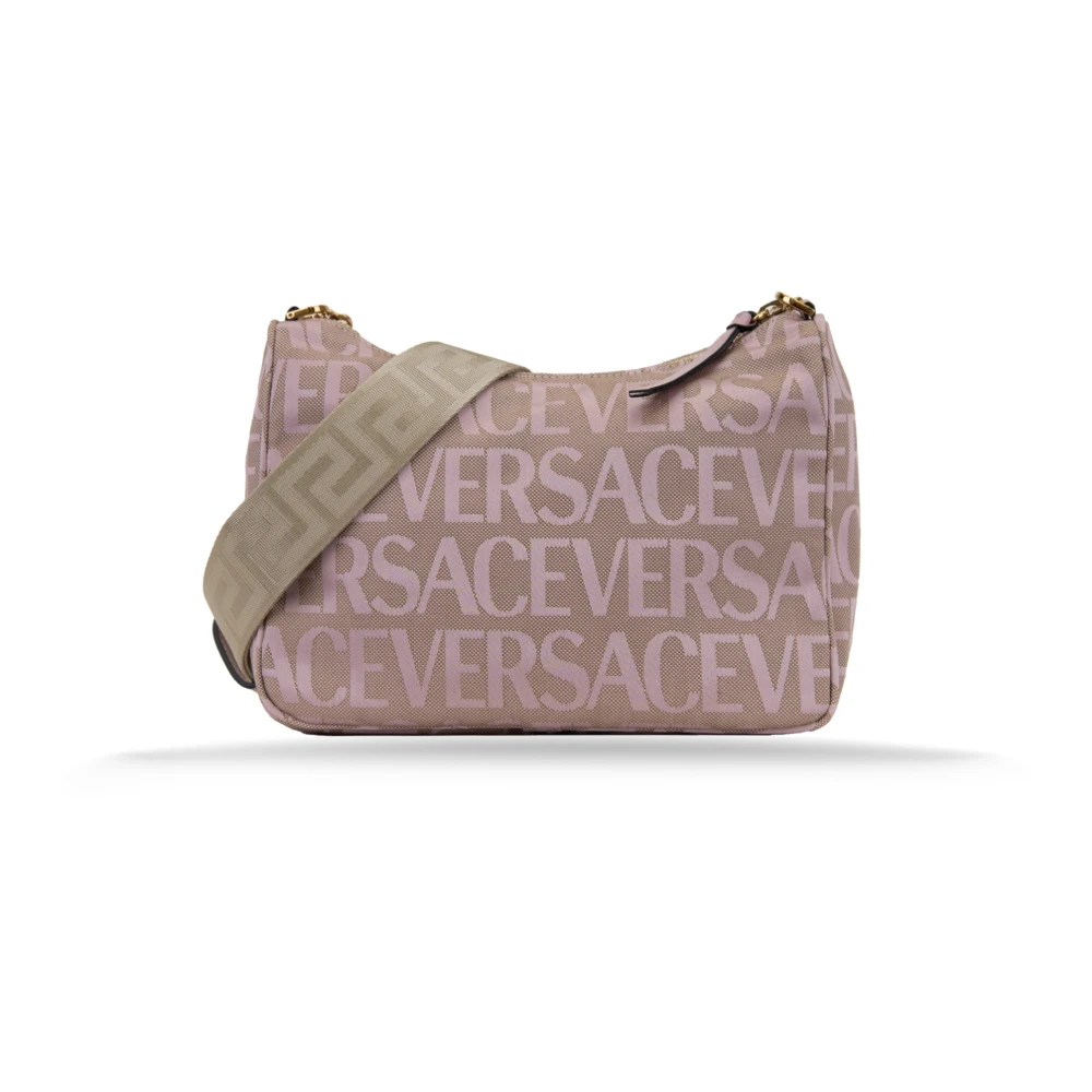Versace Stijlvolle schoudertas voor dames met leren afwerking Pink Dames