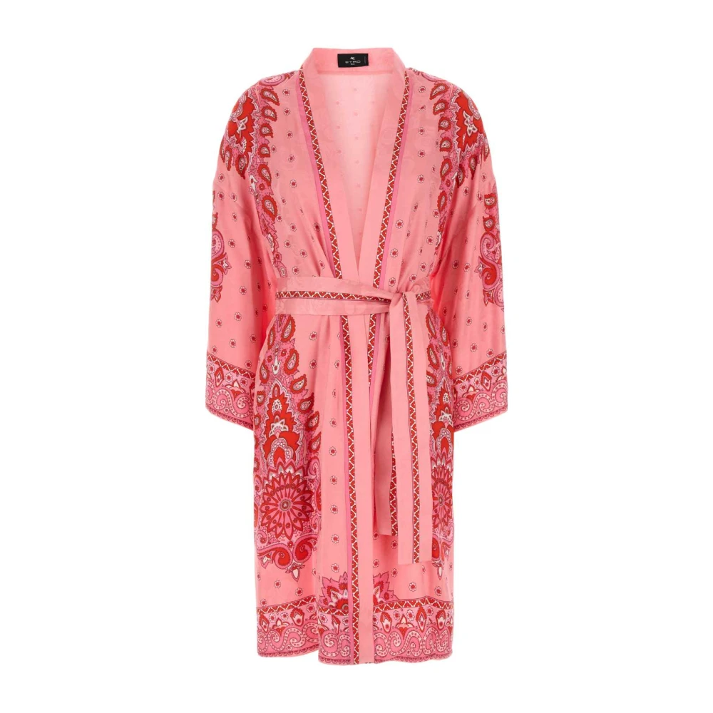 ETRO Stijlvolle Satijnen Kimono Pink Dames