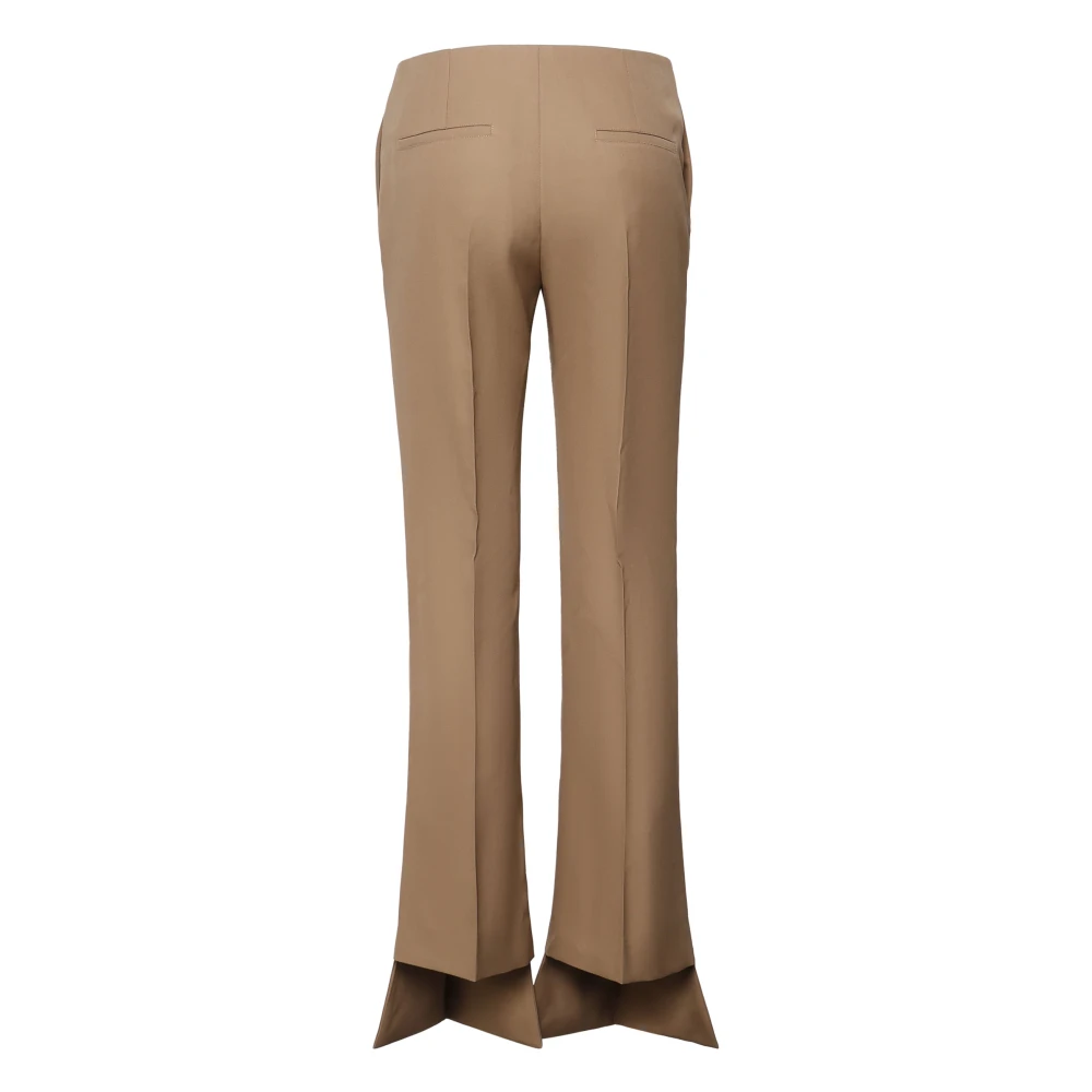 Chloé Slimme op maat gemaakte broek met geperforeerde zoom Brown Dames