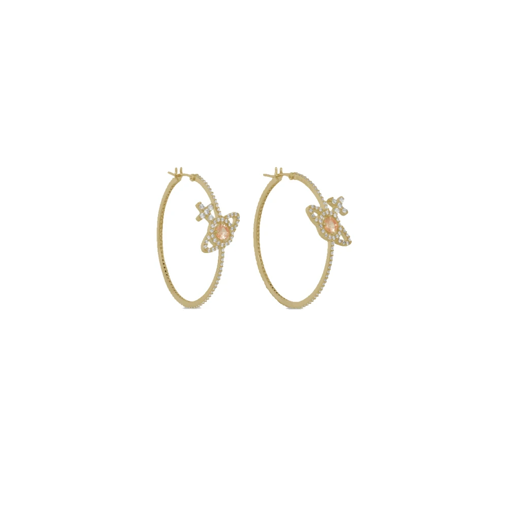 Vivienne Westwood Earrings, Female, One Size, Olympia Hoop Earrings Yellow