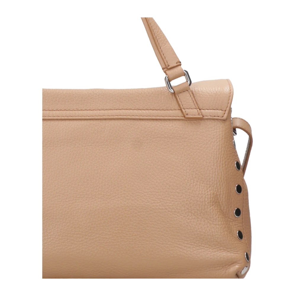 Zanellato Beige Leren Schoudertas met Studs Beige Dames