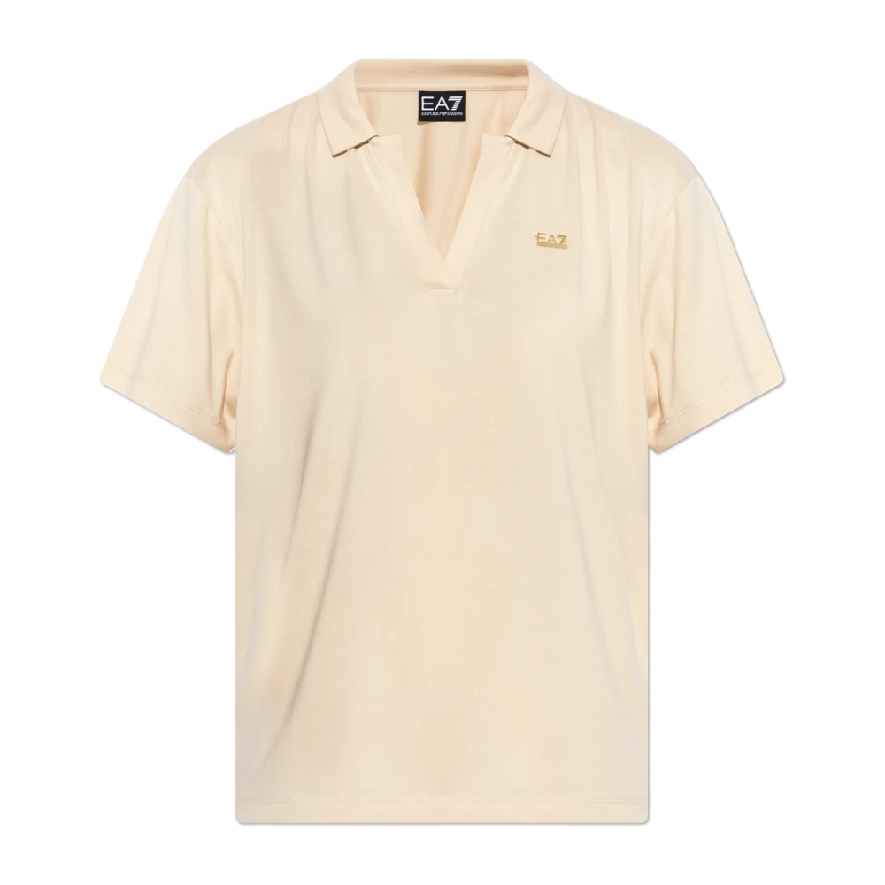 Emporio Armani Ea7 Mujer Beige Camisetas, Talla: L
