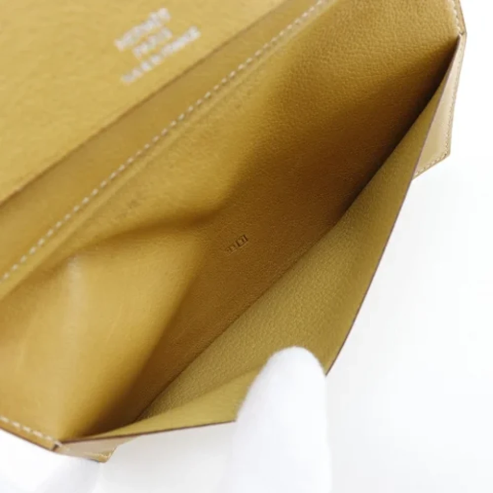 Hermès Vintage Pre-owned Leather wallets Yellow Dames