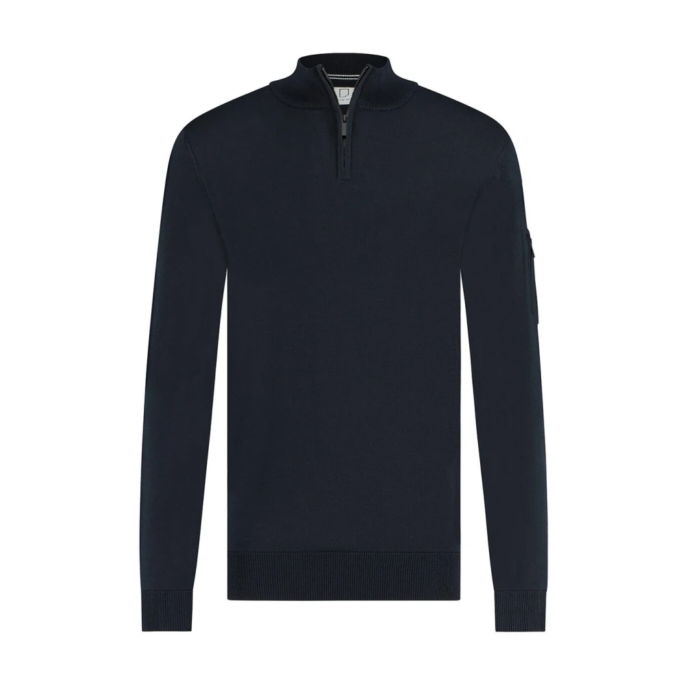 Born With Appetite Race Halfzip Pullover Blue Heren