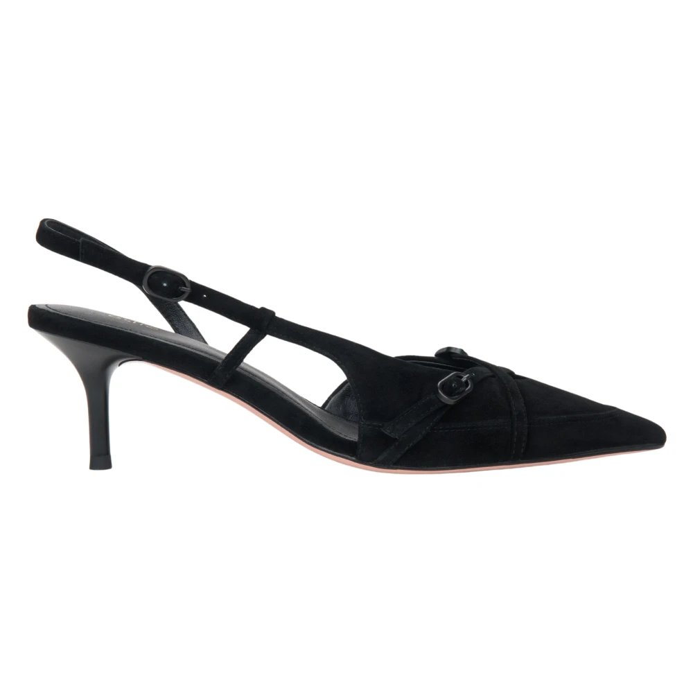 Estro Black Pumps, Female, 7 Uk, Women's Velour Low-Heeled Slingbacks Er00117176