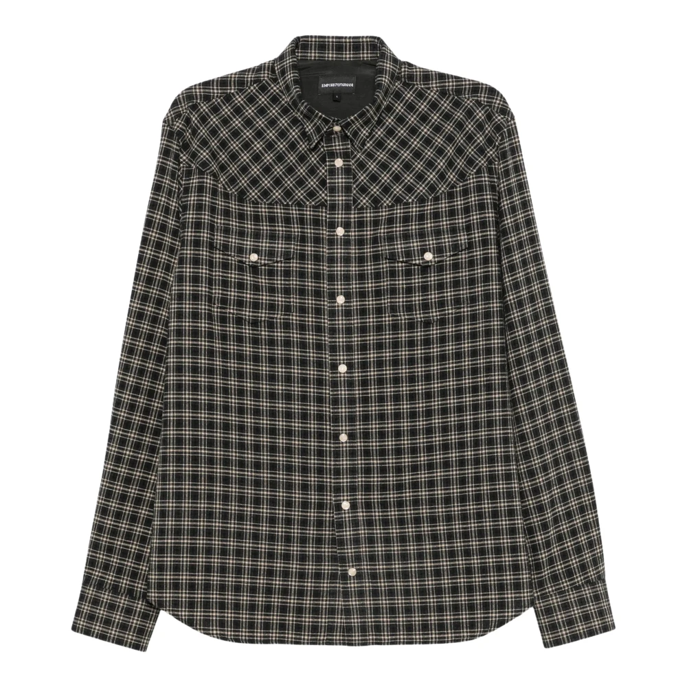 Emporio Armani Uomo Nero - Camicia Fancy 47 - Shirts - Xl