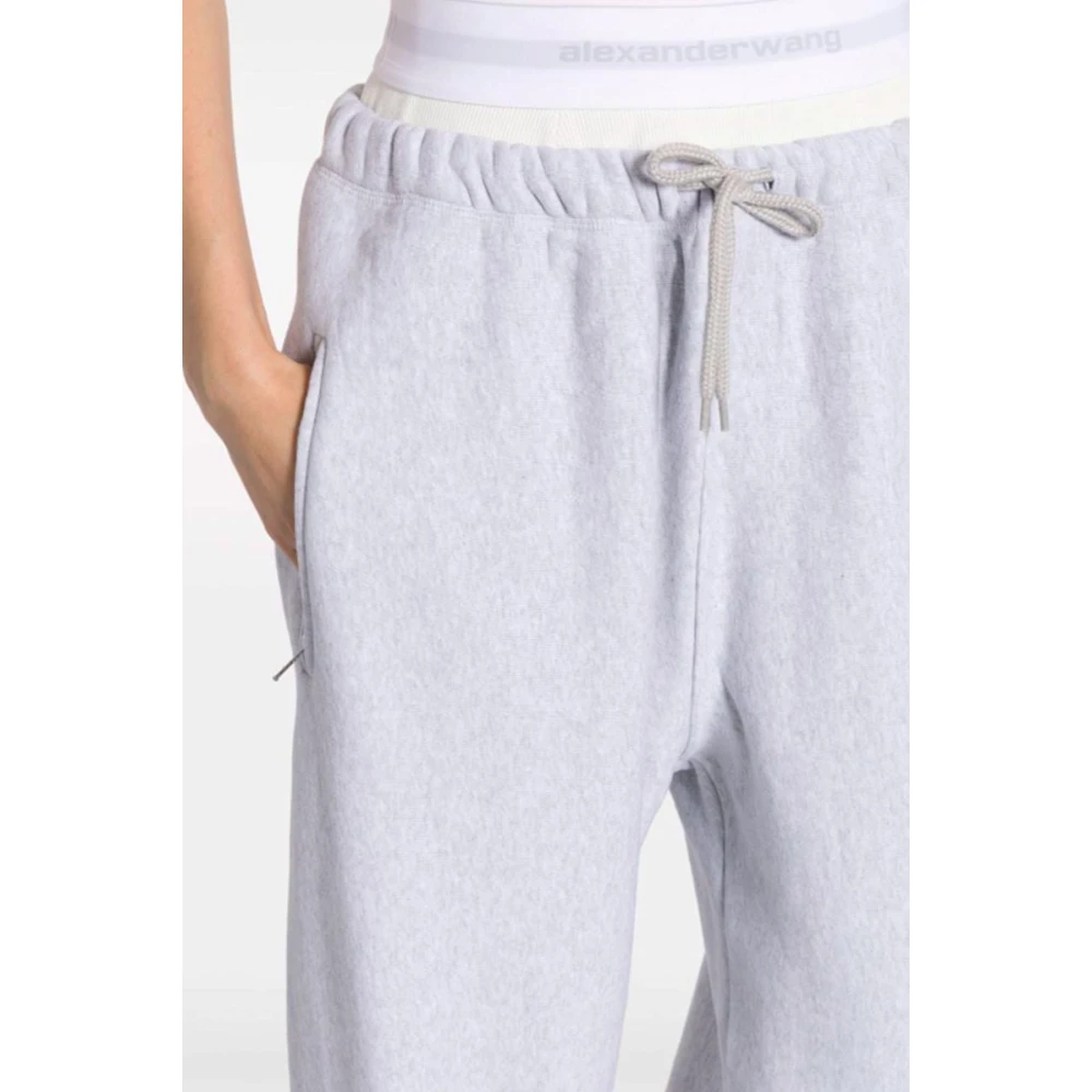 alexander wang Grijze Gelaagde Katoenen Broek Gray Dames