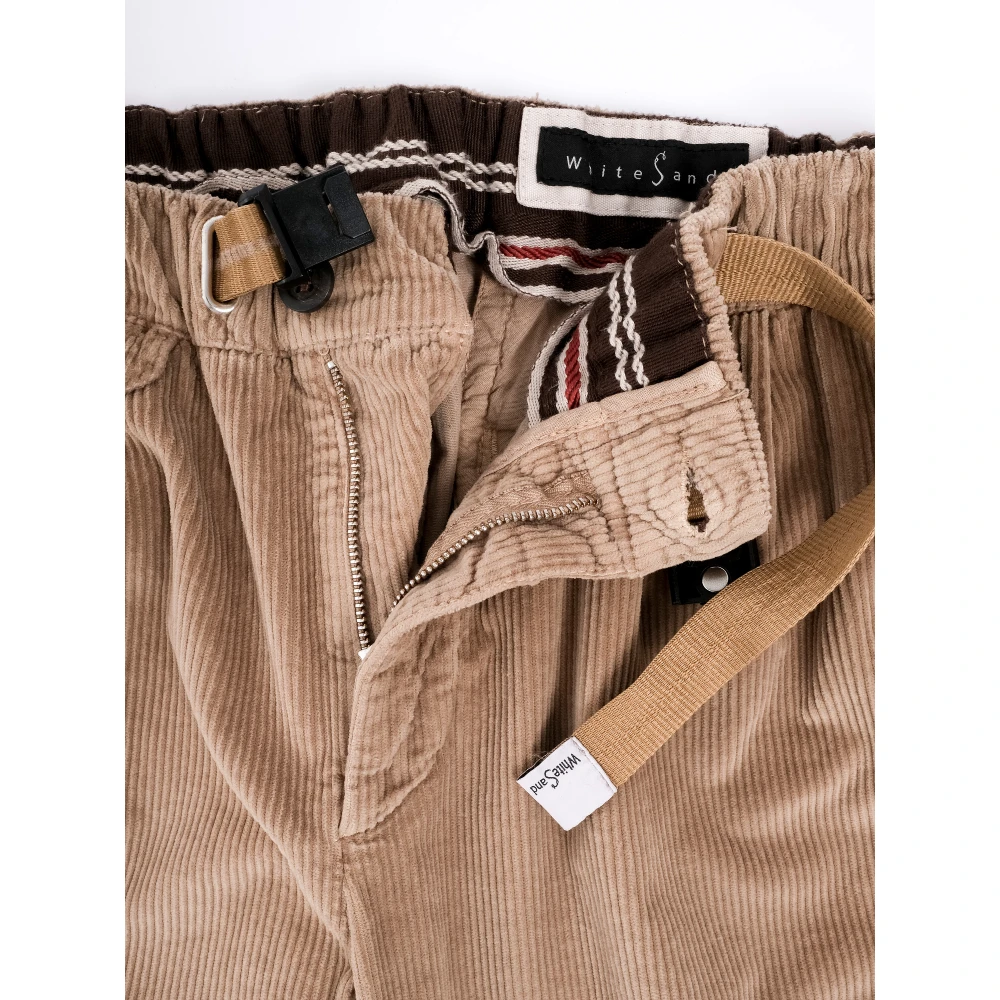 White Sand Moderne Corduroy Broek met Dubbele Plooi Brown Heren