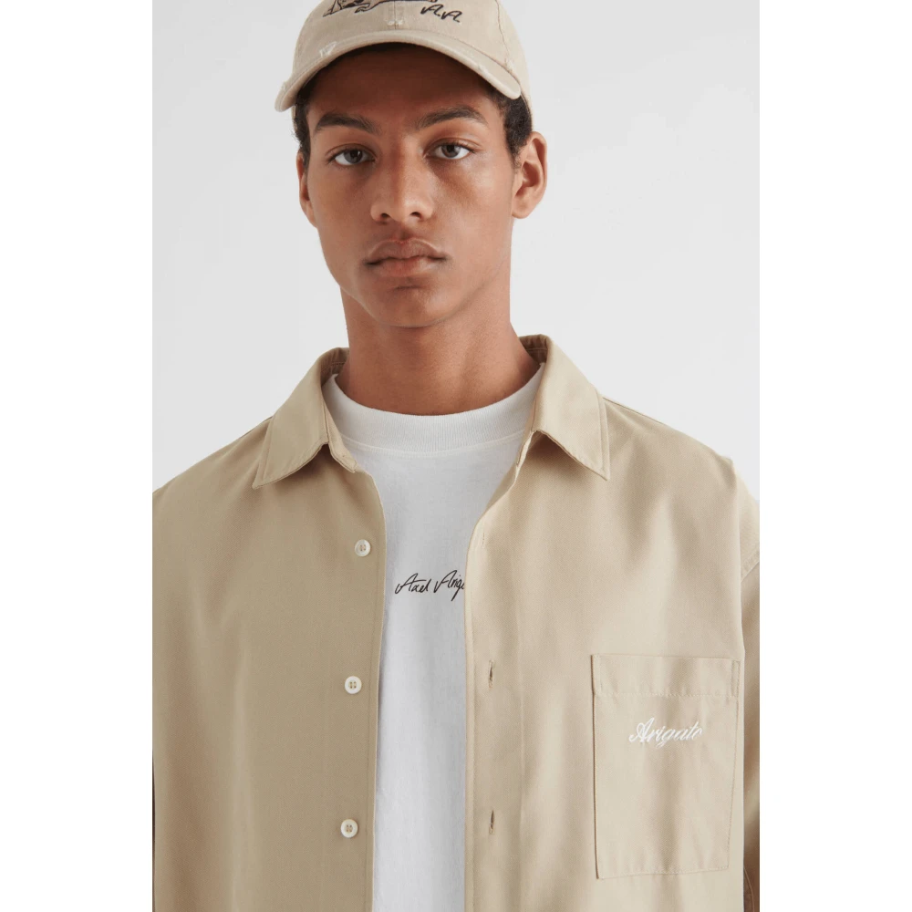 Axel Arigato Beige Flow Shirt Klassieke Kraag Beige Heren