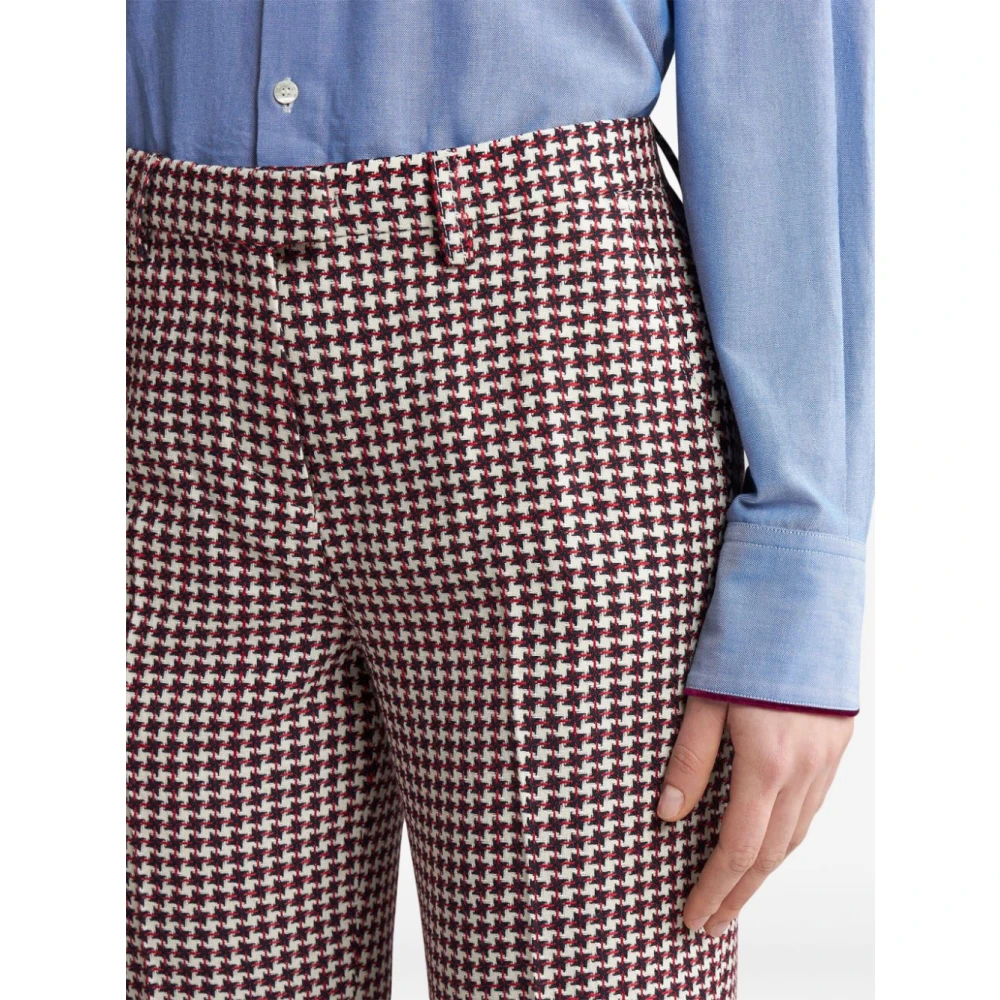 ETRO Houndstooth Slim Fit Broek Red Dames