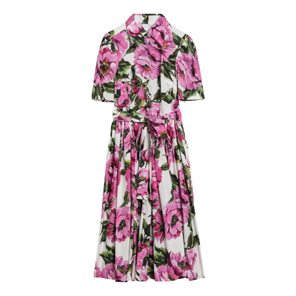 Dolce & Gabbana Lange Damesjurk Elegante Stijl Multicolor Dames