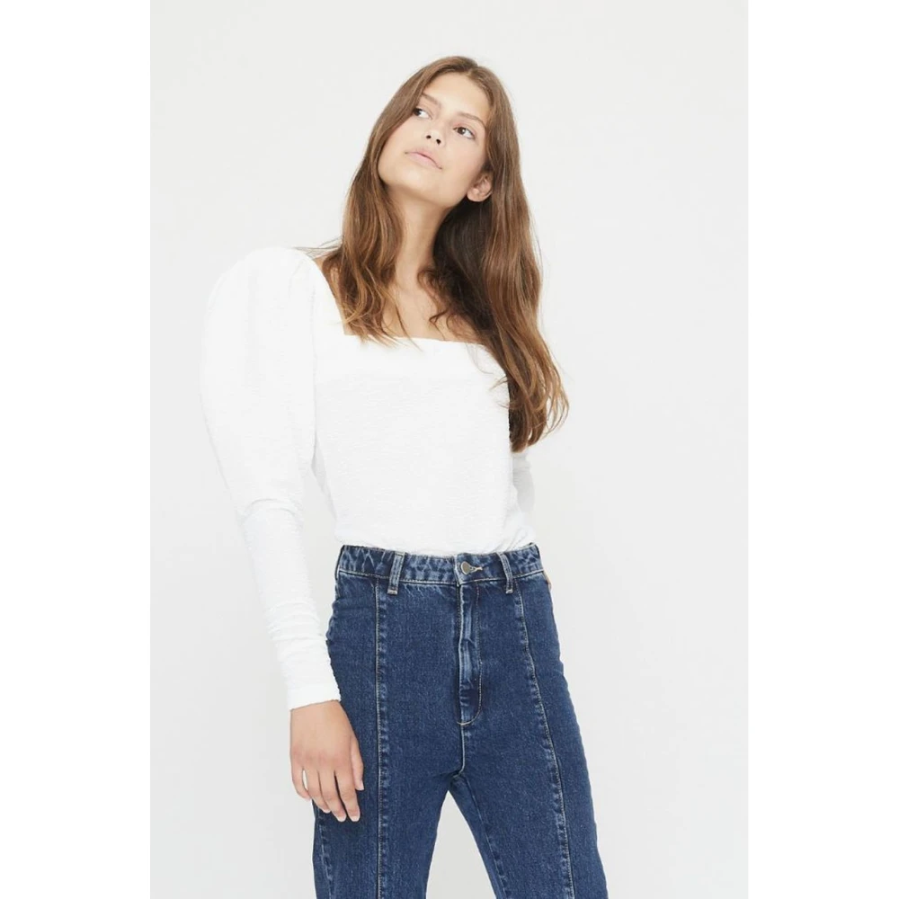 Rotate Birger Christensen Witte top met vierkante halslijn White Dames