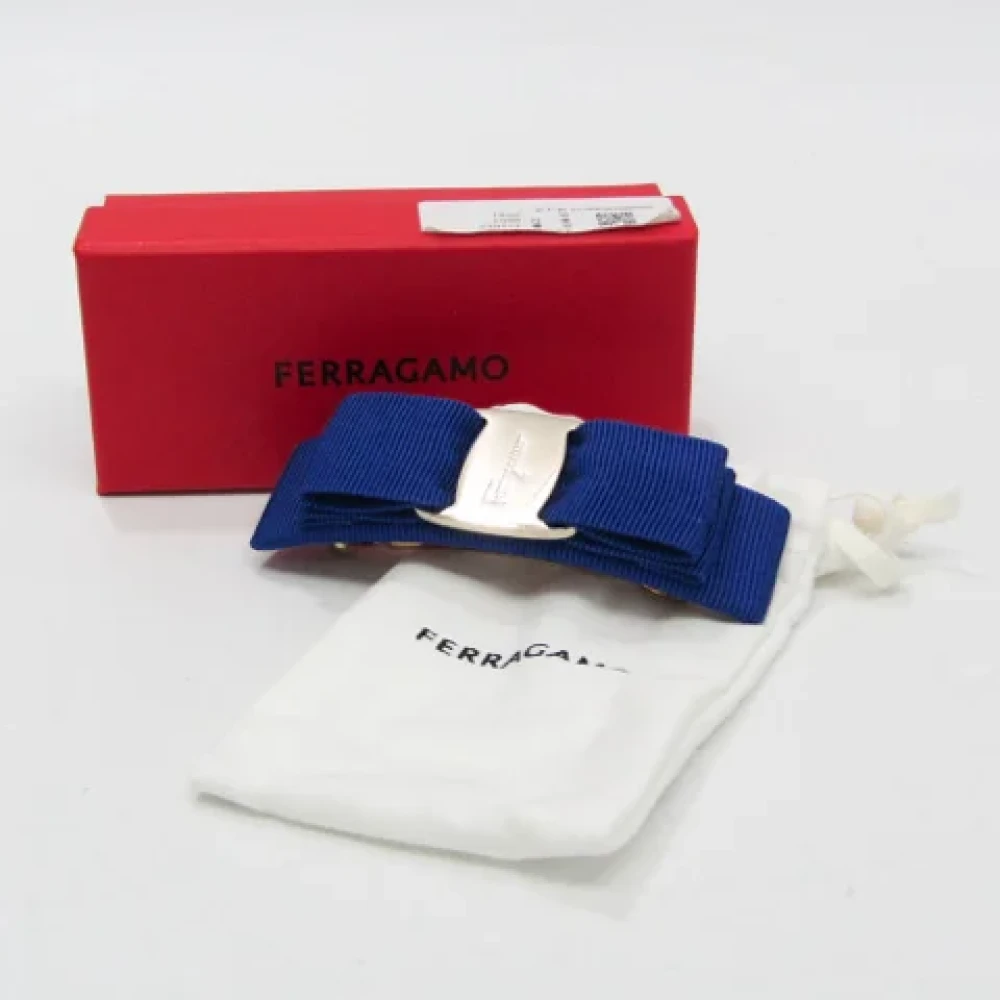 Salvatore Ferragamo Pre-owned Cotton hair-accessories Blue Dames