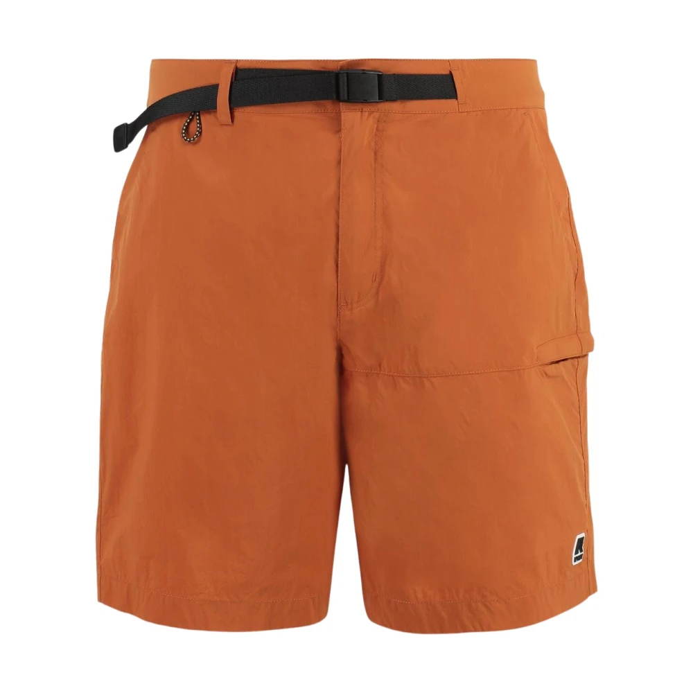 K-Way Orange Taprinne Nylon Bermuda Shorts