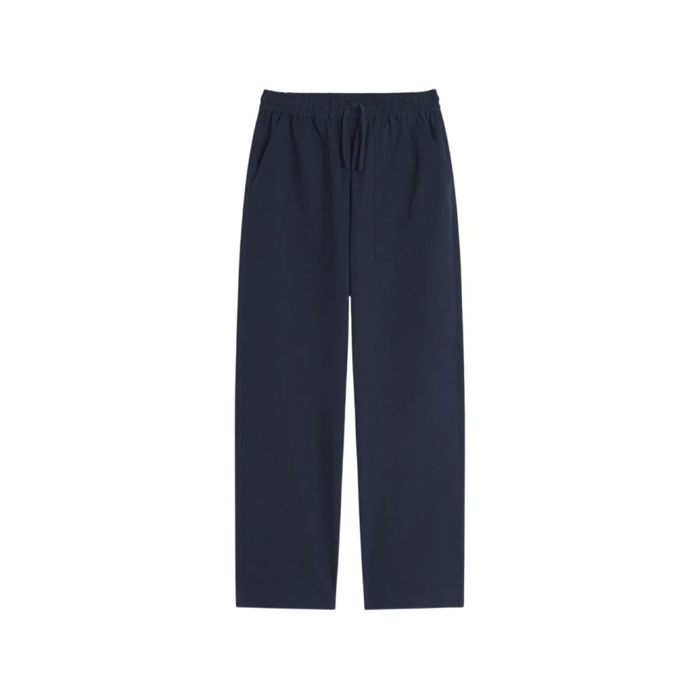 Maison Kitsuné Blue Straight Trousers, Male, S, Straight Trousers