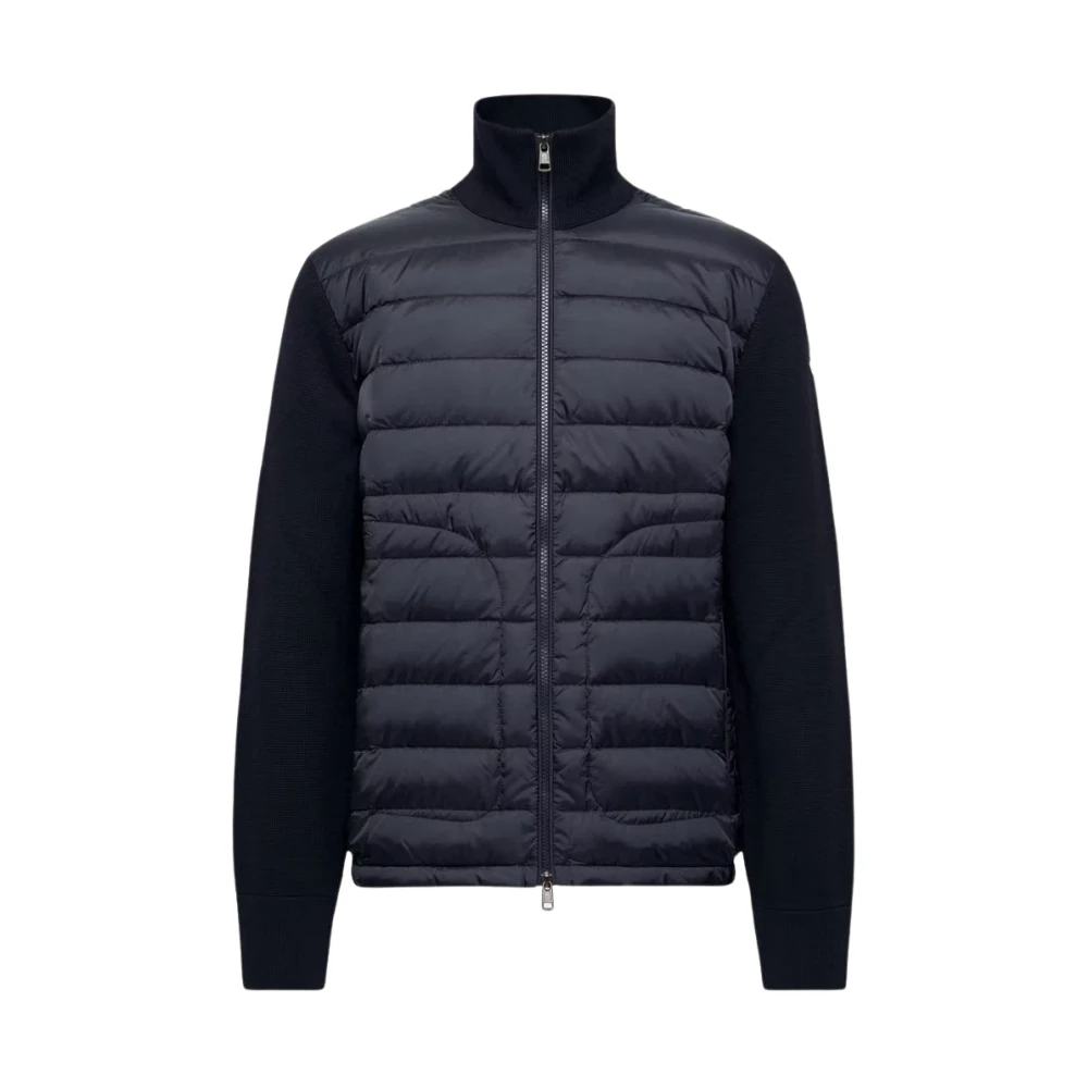 Moncler , Cardigans, Male, Blue, M, Hybrid Down Cardigan