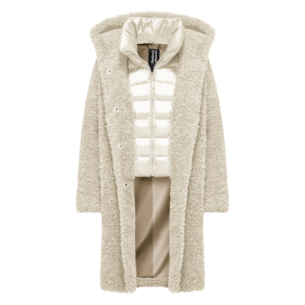 Bomboogie Donna Bianco - Cappotto Lungo In Finta Pelliccia Di Montone - Coats - Xl