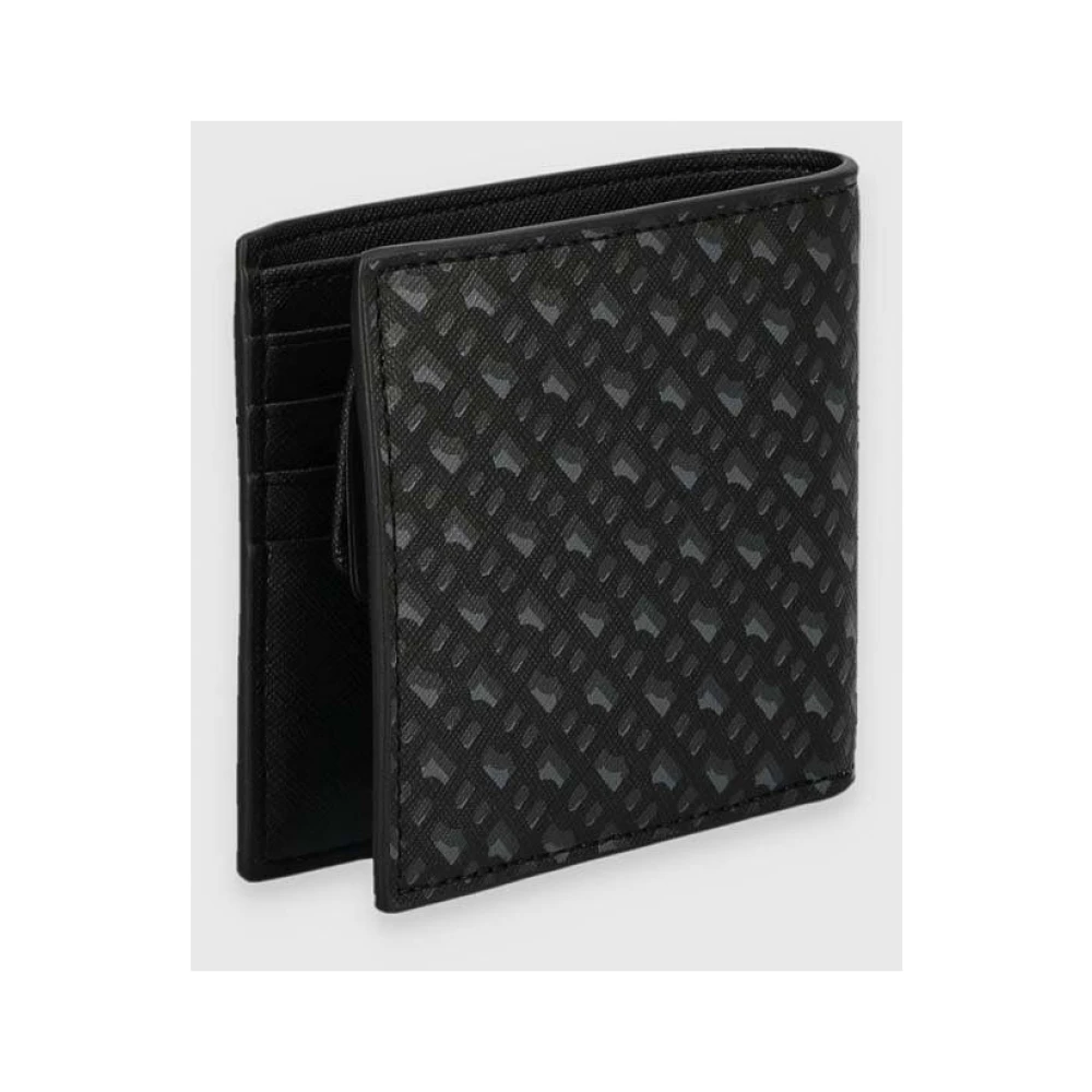 Hugo Boss Zwarte leren portemonnee met logo Black Heren