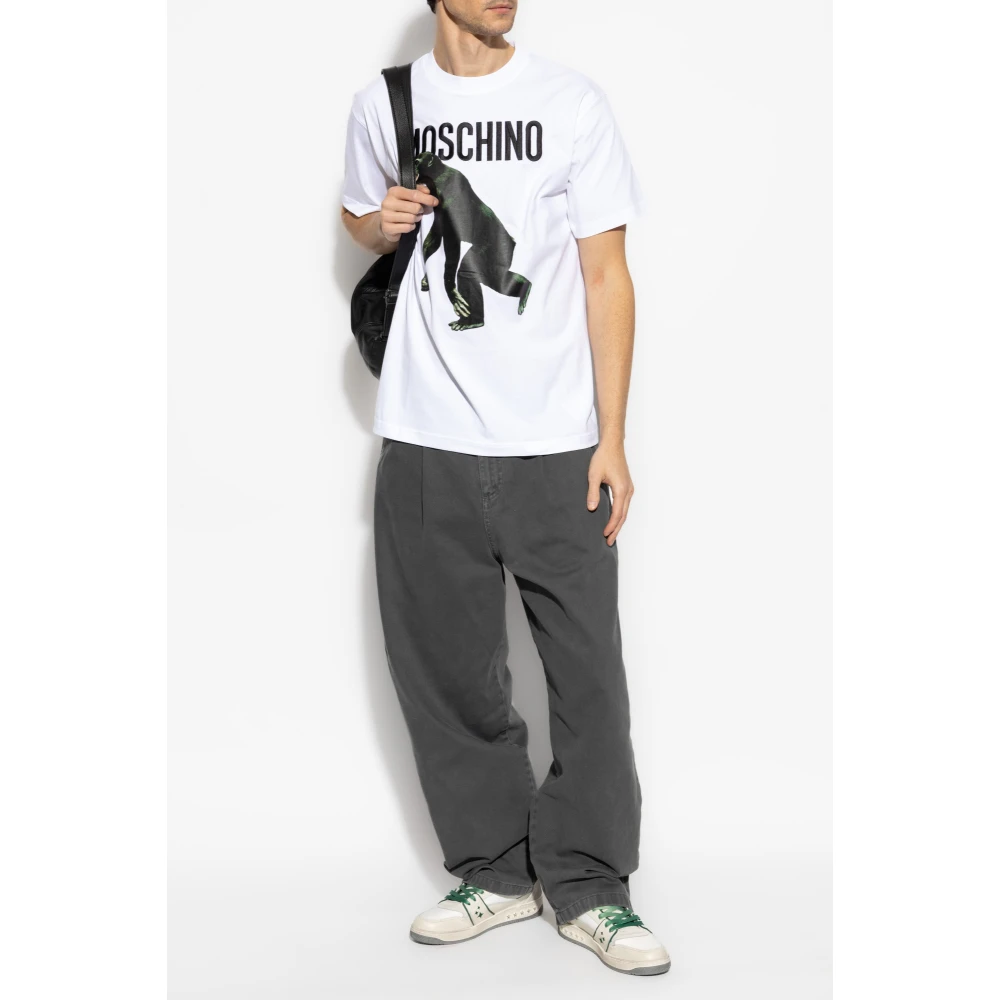 Moschino T-shirt met logo White Heren
