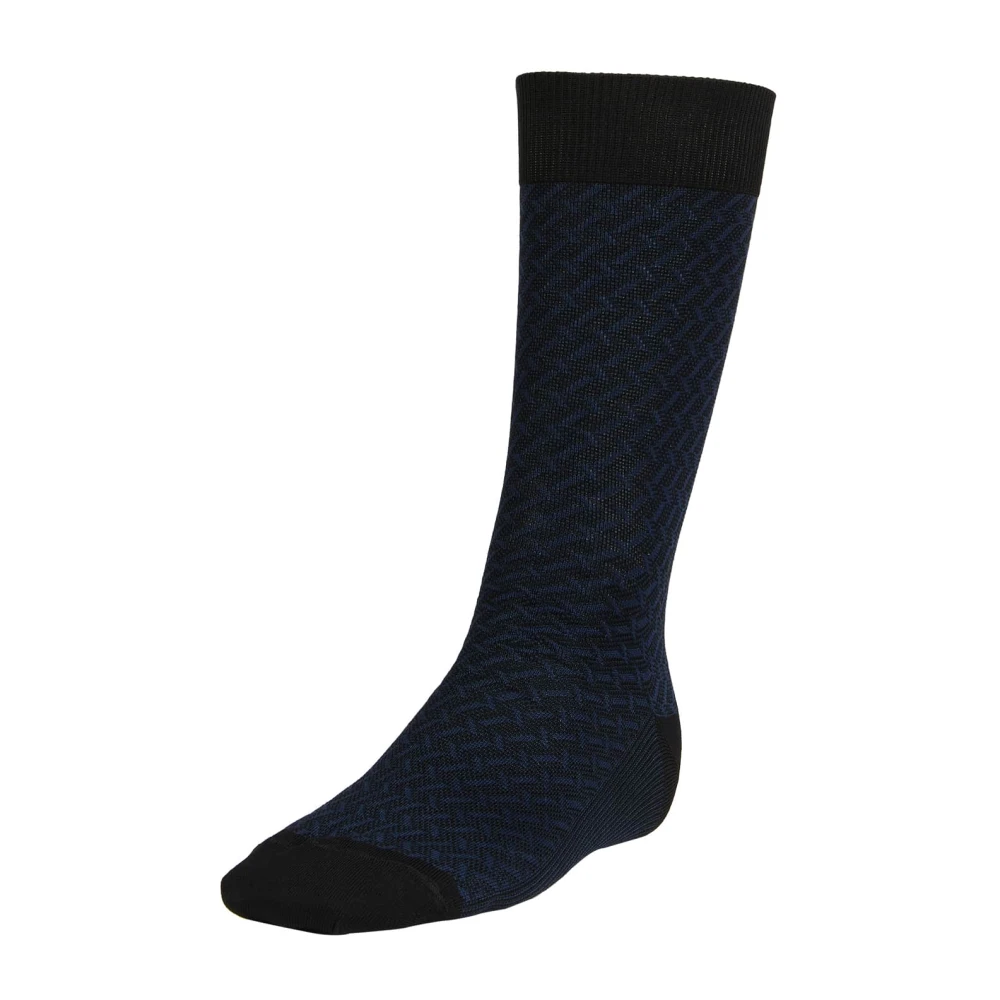Boggi Milano Micro-gepatroonde katoenmix sokken Blue Heren