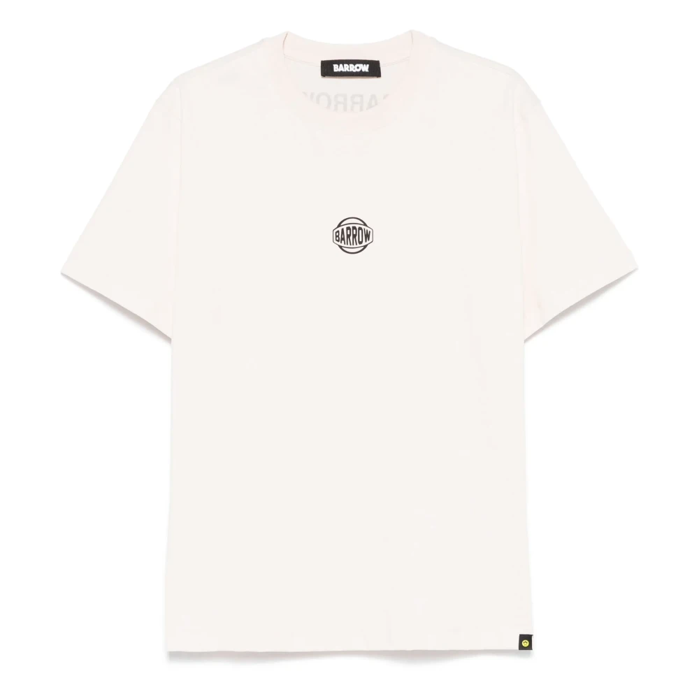 Barrow T-shirt met ronde hals en logo-print Pink Heren
