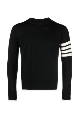 black-sweater-with-4-stripe-detail