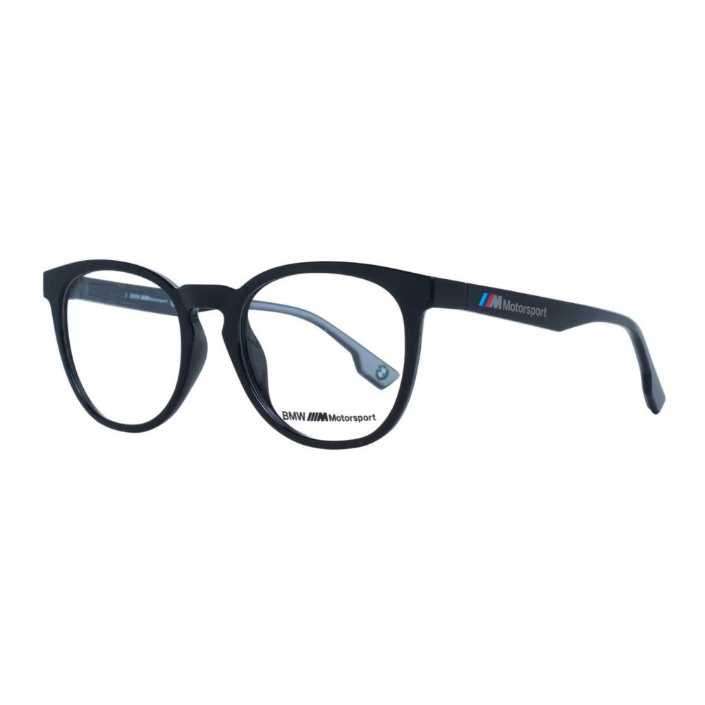 BMW Zwarte Ronde Plastic Optische Monturen Black Heren