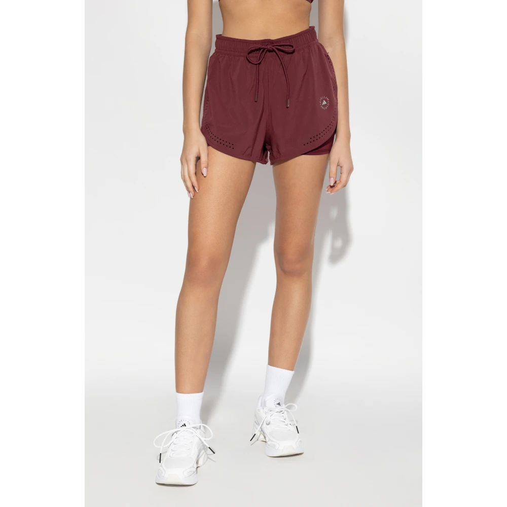 adidas by stella mccartney Trainingshorts met logo Red Dames